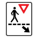 Affiche - Piéton Passage à droite - Aluminium 0.064 - Vinyle grade ingénieur imprimé laminé glacé - 24x30 - STANDARD