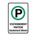 Affiche - Stationnement visiteur - Aluminium 0.064 - Vinyle Grade Ingénieur - 12x18 - STANDARD