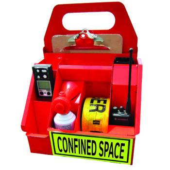 5S Case - Confined space monitor kit, 10 compartments - Riveted folded aluminum, red coated paint - 13x16x8.5 - STANDARD IZ