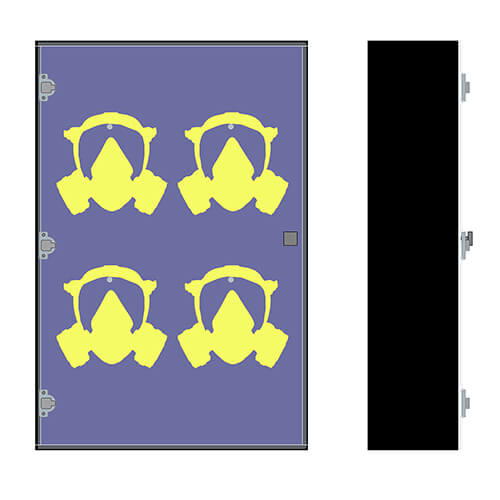 Armoire murale de rangement pour 4 masques chimiques - Étanche à la poussière - Crezon et Pvc - 24x36x8 - STANDARD IZ