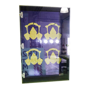 Armoire murale de rangement pour 4 masques chimiques - Étanche à la poussière - Crezon et Pvc - 24x36x8 - STANDARD IZ