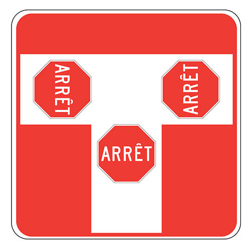 Affiche - 3 intersections - Aluminium 0.064 - Vinyle Grade Ingénieur Imprimé Laminé Glacé - 18x18 - STANDARD