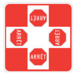 Affiche - 4 intersections - Aluminium 0.064 - Vinyle Grade Ingénieur Imprimé Laminé Glacé - 18x18 - STANDARD