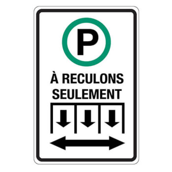 Affiche - Aire de stationnement à reculons - Aluminium 0.064 - Vinyle Grade Ingénieur Imprimé Laminé Glacé - 12x18 - STANDARD