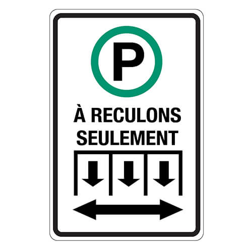Affiche - Aire de stationnement à reculons - Aluminium 0.064 - Vinyle Grade Ingénieur Imprimé Laminé Glacé - 12x18 - STANDARD