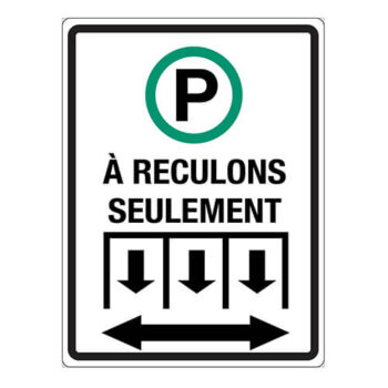 Affiche - Aire de stationnement à reculons - Aluminium 0.064 - Vinyle Grade Ingénieur Imprimé Laminé Glacé - 18x24 - STANDARD IZ