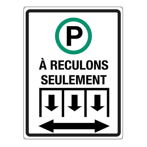 Affiche - Aire de stationnement à reculons - Aluminium 0.064 - Vinyle Grade Ingénieur Imprimé Laminé Glacé - 18x24 - STANDARD IZ