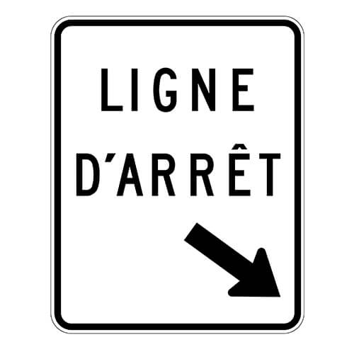 Affiche Ligne d'arrêt, flèche à droite - Aluminium 0.064 - Vinyle Grade Ingénieur Imprimé Laminé Glacé - 24x30 - STANDARD