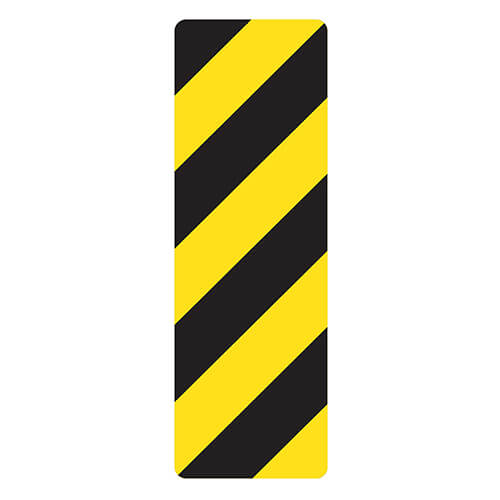 Affiche - Balise danger gauche - Aluminium 0.064 - Vinyle grade ingénieur laminé glacé - 12x36 - STANDARD