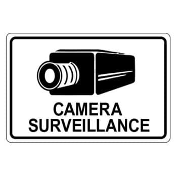 Poster - Camera Surveillance - Aluminum 0.064 - Regular Vinyl Printed Glossy Laminate - 18x12 - STANDARD