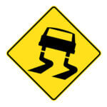 Affiche - Chaussée glissante - Aluminium 0.064 - Vinyle Grade Ingénieur - 30x30 - STANDARD