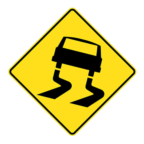 Affiche - Chaussée glissante - Aluminium 0.064 - Vinyle Grade Ingénieur - 30x30 - STANDARD