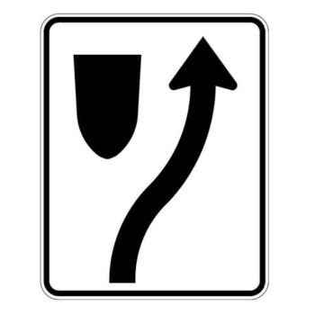 Affiche - Flèche de contournement à droite - Aluminium 0.064 - Vinyle Grade ingénieur laminé glacé - 24x30 - STANDARD