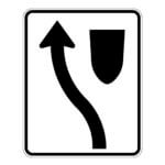 Affiche - Flèche de contournement à gauche - Aluminium 0.064 - Vinyle Grade ingénieur laminé glacé - 24x30 - STANDARD