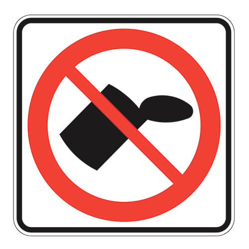 Affiche - Défense de jeter des ordures - Aluminium 0.064 - Vinyle grade ingénieur imprimé laminé glacé - 24x24 - STANDARD