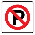 Affiche - Défense de stationner - Aluminium 0.064 - Vinyle Grade Ingénieur - 36x36 - STANDARD IZ