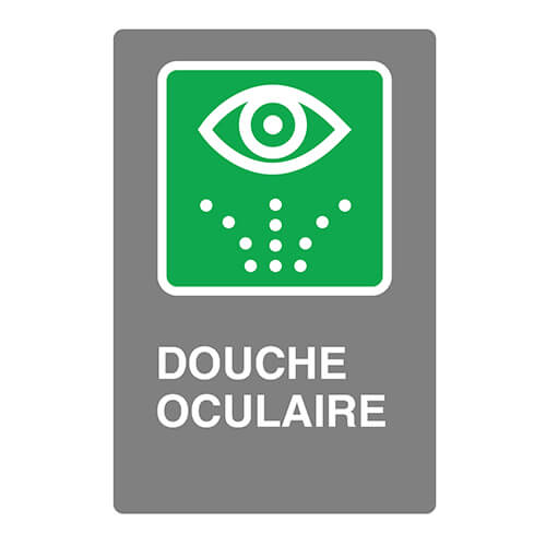 Affiche - Douche oculaire - Aluminium 0.064 - Vinyle grade ingénieur laminé glacé - 12x18 - STANDARD