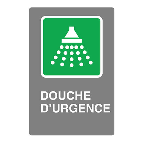 Affiche - Douche d'urgence - Aluminium 0.064 - Vinyle grade ingénieur laminé glacé - 12x18 - STANDARD