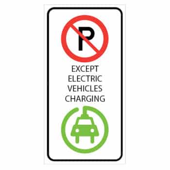 Poster - Electric vehicle parking - Aluminum 0.064 - Glossy laminated engineer grade vinyl - 12x24 - STANDARD IZ