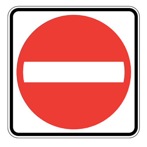 Affiche - Entrée interdite - Aluminium 0.064 - Vinyle Grade Ingénieur - 48x48 - STANDARD