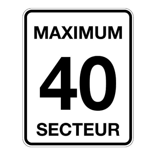 Affiche vitesse max 40 - Aluminium 0.064 - Vinyle grade ingénieur laminé glacé - 24x30 - STANDARD