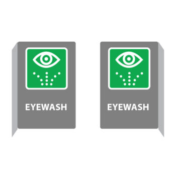 Poster - Overhang - Eyewash - Aluminum 0.064 - Glossy laminated engineer grade vinyl - 12x18 - STANDARD