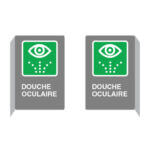 Affiche - Porte-à-faux - Douche oculaire - Aluminium 0.064 - Vinyle grade ingénieur laminé glacé - 12x18 - STANDARD