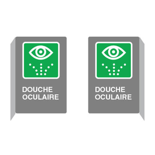 Affiche - Porte-à-faux - Douche oculaire - Aluminium 0.064 - Vinyle grade ingénieur laminé glacé - 12x18 - STANDARD