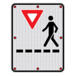 Affiche Lumineuse piéton - Aluminium 0.64 - Recto - 8x DEL - 24x30