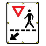 Affiche lumineuse - Piéton Passage à gauche - 8xLeds - Aluminium 0.080 - Vinyle Grade Ingénieur- 24x30 - STANDARD IZ