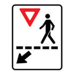 Affiche - Piéton Passage à gauche - Aluminium 0.064 - Vinyle Grade Ingénieur- 24x30 - STANDARD