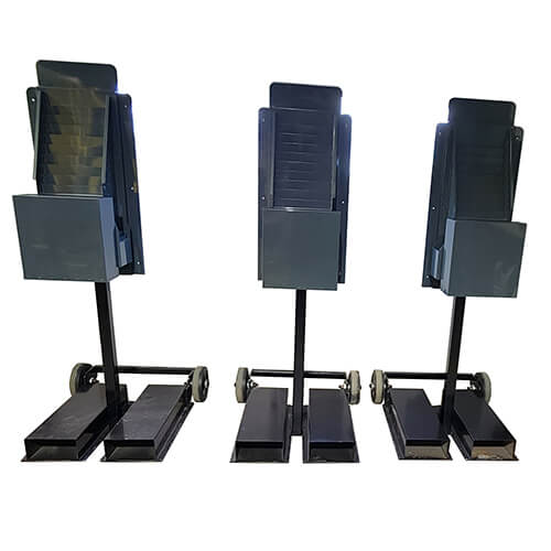 Base en acier carrée - Poteau - Peinture noire - Transportable avec roulettes et poignée - 2x2x60 - STANDARD IZ