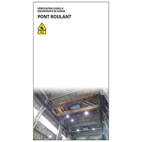 Carnet de vérification visuelle d'équipement mobile pour pont roulant - 4x9 - STANDARD IZ