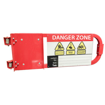 All aluminum spring loaded gate model B - Red - Height 15" - Adjustable length from 42" to 48" - STANDARD IZ