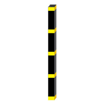 Post - Aluminum - Black baked on paint - Yellow diamond grade vinyl strips - 4x4x60 - STANDARD IZ