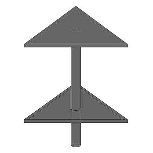 Support affiches triangulaire - Acier - Peinture cuite noire - 32x32 - STANDARD IZ