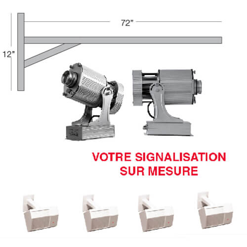 Anticollision - Projecteur de signalisation - 4x détecteurs de mouvement - Support 6 pieds - Standard