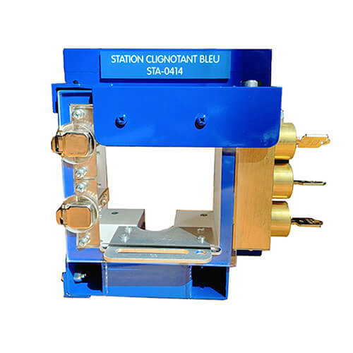 Verrouillage - Boitier mural détachable pour serrure de type ketch - Aluminium 0.125 et PVC 0.50 - Peinture émail bleue - 9x9x4.875 - STANDARD IZ