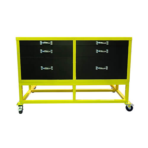 Verrouillage - Bas de Station - Aluminium - Peinture cuite jaune - 60x24x20 - STANDARD IZ