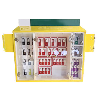 Lock - Station - 2 boxes - Aluminium 0.125 - Yellow paint - 36x31x12 - STANDARD IZ