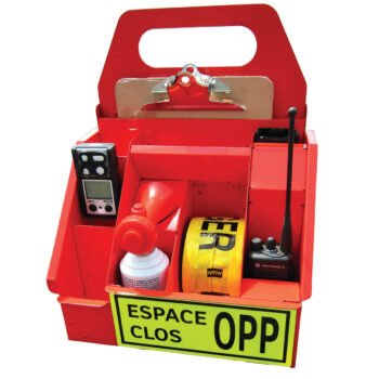 Boitier 5S - Trousse surveillant d'espace clos, 10 compartiments - Aluminium plié riveté, peinture cuite rouge - 13x16x8.5 - STANDARD IZ