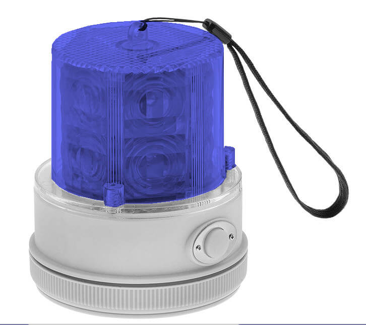 Gyrophare bleu - Solaire - Magnétique - LED haute intensité - 4x5 - STANDARD