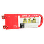 Barrière, porte à ressort tout aluminium modèle B - Rouge -Hauteur 15" - Longueur ajustable de 42" à 48" - STANDARD IZ