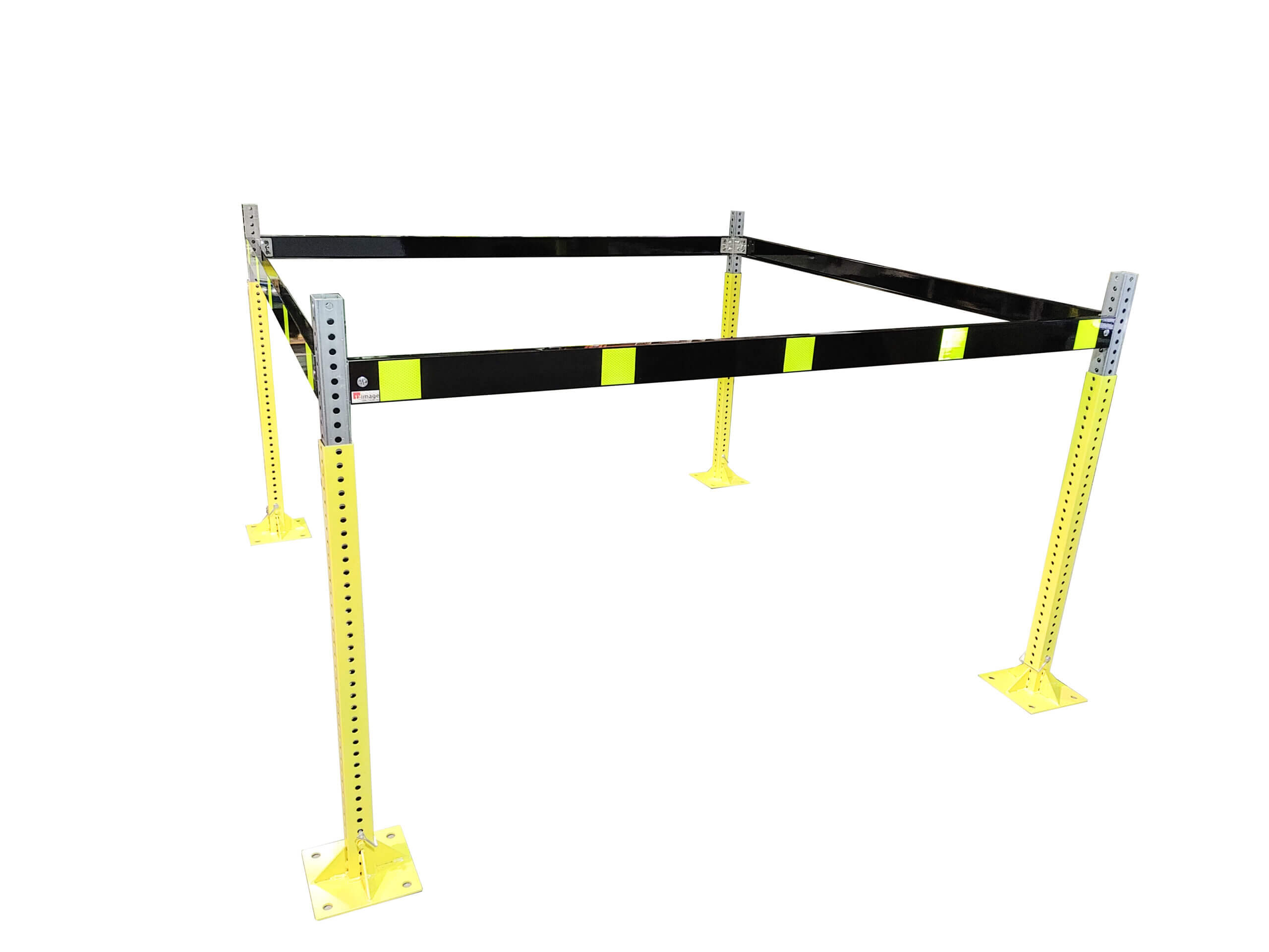 Poteau - Acier galvanisé - Ajustable de 42" à 60" - Peinture cuite jaune - Base installation 8x8 - 2x2x42 à 60 - STANDARD IZ