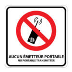 Affiche - Aucun émetteur portable - Aluminium 0.064 - Vinyle Grade Ingénieur Imprimé Laminé Glacé - 18x18 - STANDARD