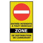 Affiche - Zone de distribution de carburant, Entrée interdite - Aluminium 0.080 - Vinyle Grade Diamant Vinyle transparent imprimé laminé glacé - 32x56 - STANDARD IZ