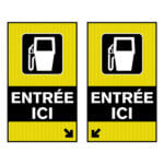 Affiche - Zone de distribution de carburant, Entrée ici - Aluminium 0.080 - Vinyle Grade Diamant Vinyle transparent imprimé laminé glacé - 32x56 - STANDARD IZ