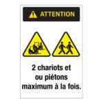 Affiche - 2 chariots et ou piétons à la fois - Aluminium 0.080 - Vinyle régulier Imprimé laminé glacé- 24x36 - STANDARD IZ