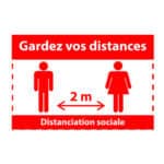 Affiche - Gardez vos distances - Coroplast 3MM - Vinyle Régulier Imprimé Laminé Glacé - 36x24 - STANDARD IZ