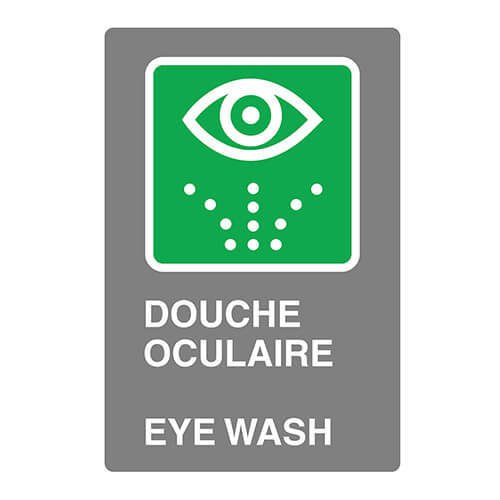 Affiche - Douche oculaire - Aluminium 0.064 - Vinyle régulier laminé glacé - 8x12 - STANDARD IZ